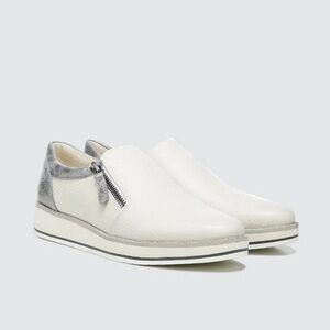 NWOT 27 Edit Naturalizer Womens Satin Pearl Devlyn Zip Up Loafers Size 8M